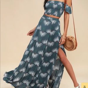 Lulus size small Dusty Blue two piece set